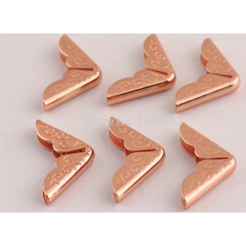 50pcs/lot rose gold color 14/21mm Corner protectors menu Books Scrapbooking for garment decoration