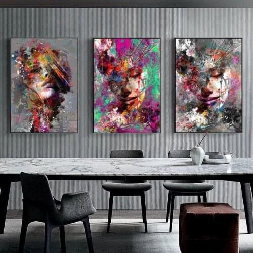 Abstract Graffiti Art Canvas Painting Figure Girl Wall Art Posters and Prints Wall Pictures For Living Room Home Cuadros Decor