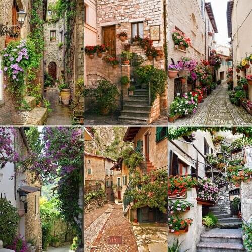 XUEQIXIAOZU Full Round Street scenery Diamond drawing Mosaic painting 5D DIY Diamond embroidery Home decoration gifts New