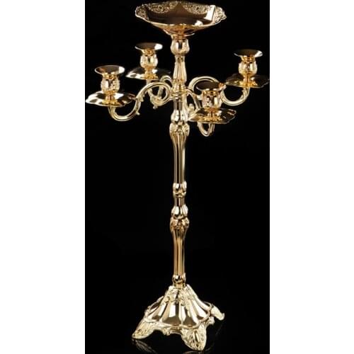Antique Romantic alloy disk Candlestick Flower Wedding candelabra centerpieces votive candle holders decoracion para iglesia