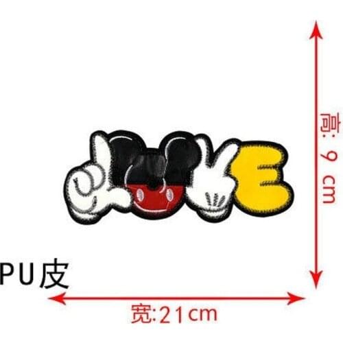 Disney Cartoon Large Embroidery Mickey Mouse Cloth Patches Stickers Stickers Patches for Down Jacket Coat Cloth Decorative Patch