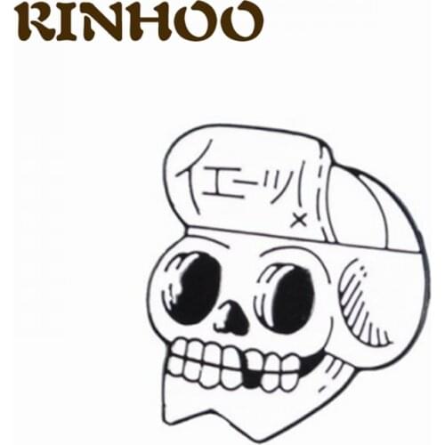 RINHOO Japanese Samurai Ninja Skull pins Skeleton Lapel pins Gothic Style Punk Jewelry Brooches for men women Halloween Gift