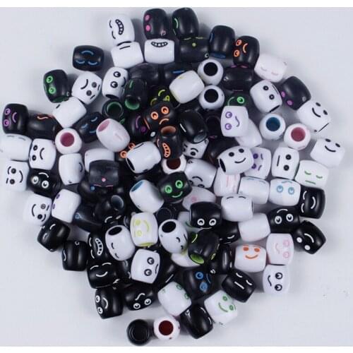 50/100/150Pcs Random Mixed Patterns Large Hole Acrylic Beads 12mm 4 Colors Loose Beads for DIY Bracelet Necklace Jewelry