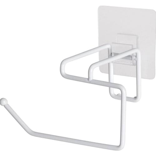 Toilet Kitchen Roll Paper Holder Iron self-adhesive Storage Shelf Hooks Towel Hanging Rack Bathroom Storage Accessories