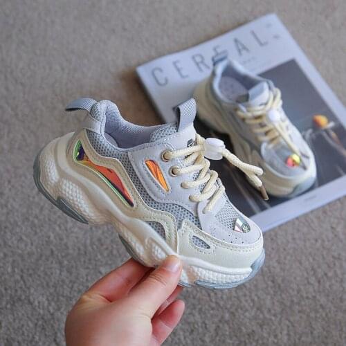 2021 Autumn Children New Fashion Sneakers Girls And Boys Sports Shoes Kids Air Mesh Breathable Soft Casual Shoes Students 4-12 y