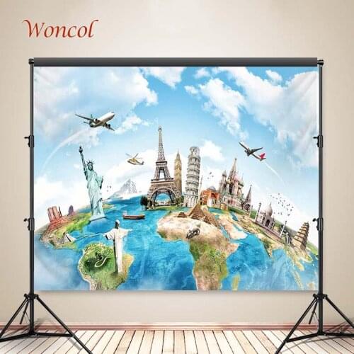 Woncol World Famous Attractions Photography Backgrounds Customizable Decorative Banners Poster Photo Backdrops Vinyl Polyester