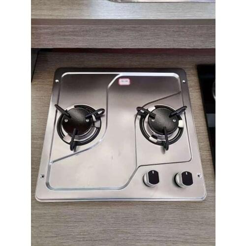 2 Burner Gas Stove Cooker 2*1.8KW 380*360*110mm Stainless Steel GR-L02 Boat Caravan RV