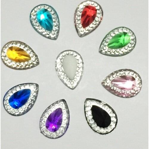 HOT 120pcs Water Drop Resin Flatback Rhinestone Wedding Decoration DIY Craft D93*3