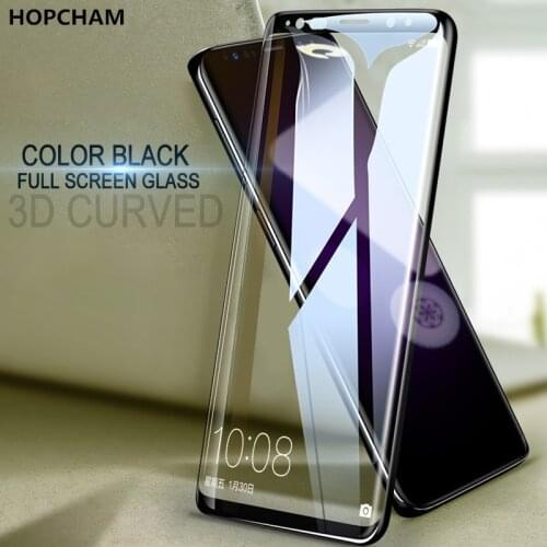 HOPCHAM 3D Curved Round Tempred Glass For Samsung Galaxy S9 S9 plus 9H Full Coverage Screen Protector