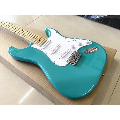 Classic Miami blue 6-string electric guitar, maple fingerboard free shipping