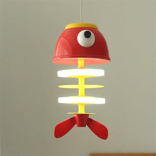 Nordic Cartoon Fish Creative LED Pendant Lamps Childrens Room Boy Girl Bedroom Kindergarten Clothing Store Corridor Lighting