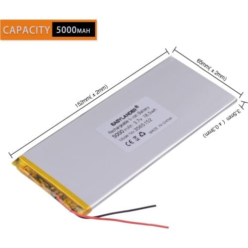 Ion li - battery 3- wire 3.7V 5000mAh 3565152 Polymer lithium ion / Li-ion battery for tablet pc POWER BANK pipo 3564150