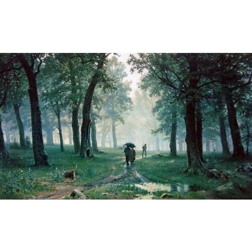 Raindrops in the forest Russian paintings Printed Canvas11CT Cross-Stitch Set Embroidery DMC Threads Knitting Needlework Craft