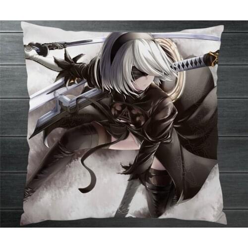 NieR Automata YoRHa 2B Cartoon Two Side 40x40cm Pillowcase Pillow Case Cover Cushion Cosplay Manga Gift BED/SOFA/CAR Decor P9