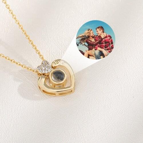 Custom Photo Projection Necklace For Women Personalized Lover Family Pet Picture Name Lover Memory Jewerly Couple Birthday Gift