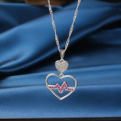 Women Necklace Specially Designed Fashion for Ladies Couple Wedding Necklace Cubic Zirconia Love Necklace Give Girlfriend Gift