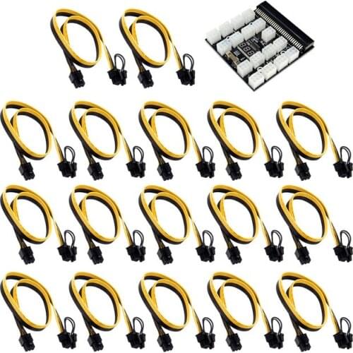 XT-XINTE PCI-E 12V 64Pin to 12 x 6Pin Power Supply Server Adapter Breakout Board for HP 1200W 750W PSU Server GPU BTC Mining