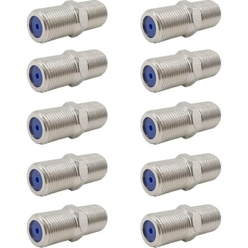 10Pcs F81 F-Type Barrel Connectors High Frequency 3GHz F Female Jack to F Female Jack F Type Adapter Couplers Connector