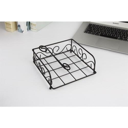 Simple wrought iron kitchen paper towel basket hotel restaurant paper towel rack family party table napkin storage rack