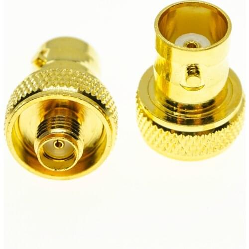 BNC To SMA Connector Antenna BNC Female to SMA Female Plug Gold Plated Q9 Straight Coaxial RF Adapters for Vertex Icom Kenwood