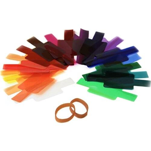 20pcs Flash Diffuser Lighting Gel Color Card Correct Pop Up Filter for Canon Nikon Sony Godox Olympus dslr camera accessories