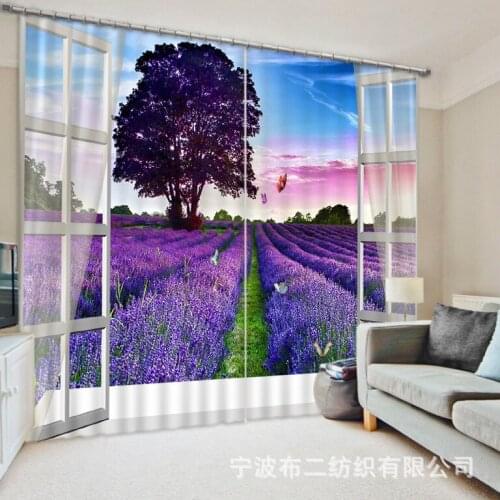 Violet Window Curtain Luxury Blackout 3D Curtains For Living Room Bedroom Customized size Drapes Cortina Rideaux Cushion cover