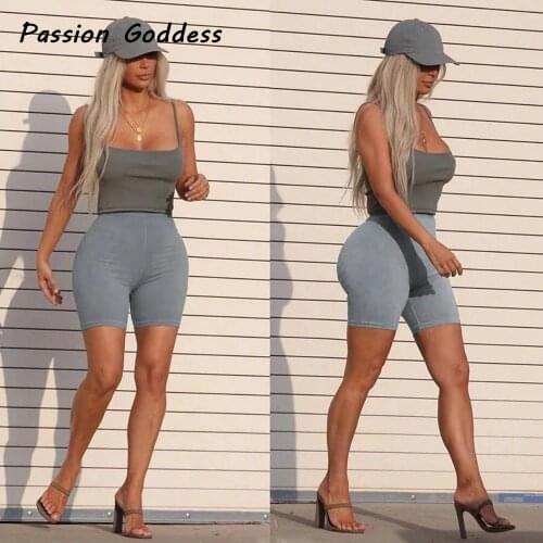 American Vintage Street Style Women Bike Shorts Elastic Fitness Skinny Shorts High Waist Bottoms Lift Hip Fluorescent Shorts