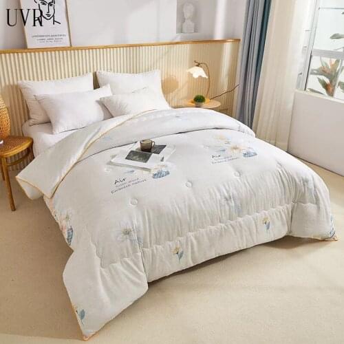 UVR Australian Cashmere Cotton Printed Fiber Silk Quilt Bedding Autumn And Winter Luxury Silk Quilt Blanket Quilt Core