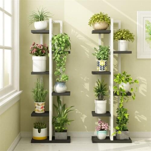 Iron flower rack multi-storey indoor shelf balcony living room green pineapple meat saving space floor solid wood rack