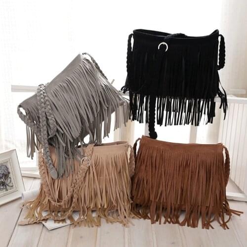 Womens Tassel Bag Casual Whip Strap One Shoulder Messenger Bag