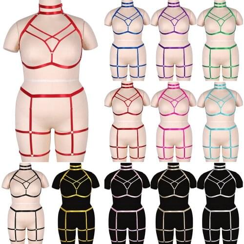 Women Stocking Belt Sexy Lingerie Harness Fashion Full Strappy Harness Set Gothic Garter Belt Body Bondage Suspenders Plus Size