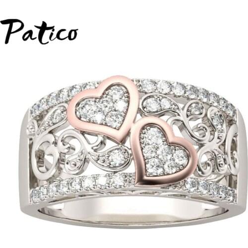 Fashion Brand New Design 925 Sterling Silver Wedding Band Ring For Women Heart CZ Stone Female Finger Ring Loves Gifts Jewelry