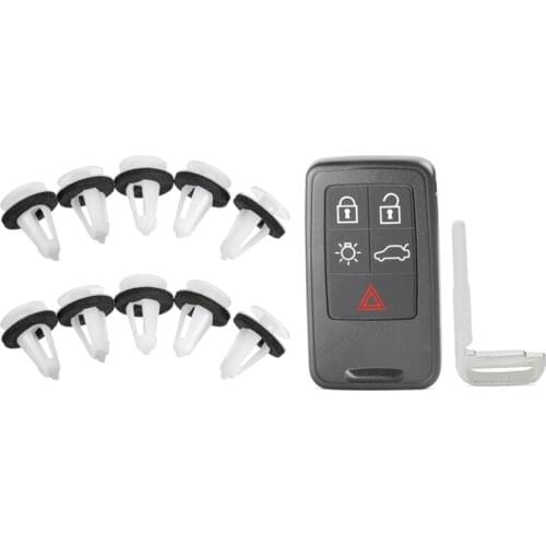 10 Pcs Car Body Side Door Trim Card Fastener Retainers Panel Clamp Clips & 1 Pcs Car 5 Button Smart Remote Key