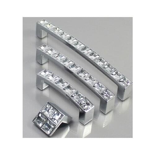 128MM Crystal Diamond Furniture Hardware Handle Sliding Door Drawer Wardrobe Kitchen Cabinets Cupboard Dresser Push Pull Handle