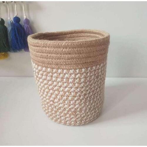 60% Dropshipping!!Woven Basket Attractive Large Capacity Flax Imitation Rattan Hanging Flower Pot for Gift