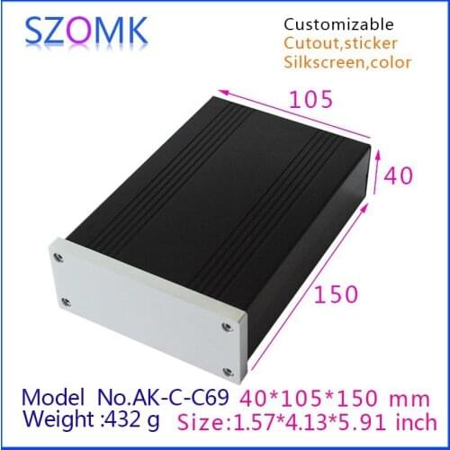 1 pcs, szomk aluminum housing extruded box 40*105*150mm new arrival shenzhen audio amplifier enclosure, junction box