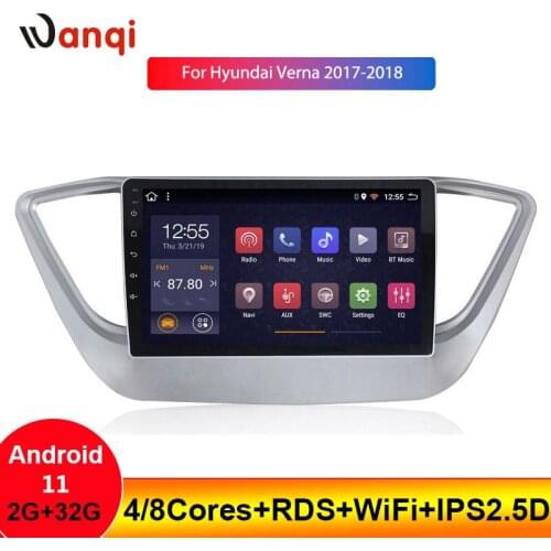 Wanqi 2G+32G 9 INCH Android 8.1 GPS Navigation for Hyundai Verna 2017-2018 Car Multimedia Player with swc wifi Car Mirror Link