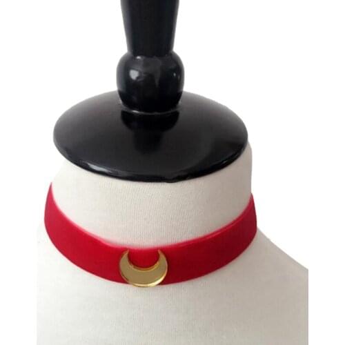 Cartoon Anime Sailor Moon Velvet Necklace Fashion Simple Girl Collar Halloween Masquerade Beautiful Cute Necklace Gift