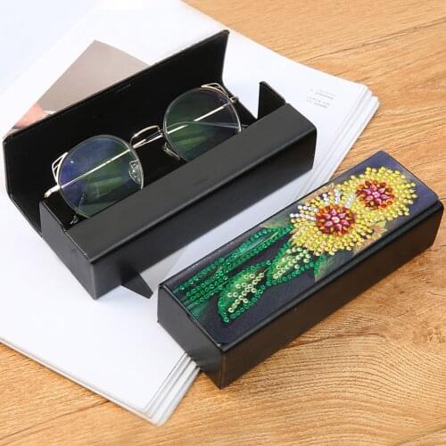DIY Diamond Painting Glasses Case Box Leather Animal Mosaic Kit Handmade Drawing Picture Set Sunglasses Storage Case