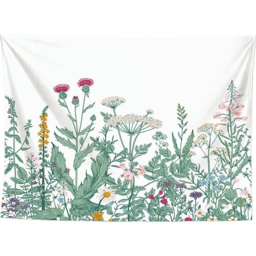 Colorful Plant Tapestry Floral Wall Hanging for Living Room Flower Bedroom Decor Tropical Leaves Print Wall Tapestry Picnic Mat