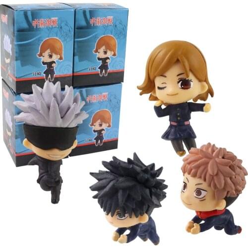 4pcs/set 3-4cm Jujutsu Kaisen Q Version Mini Dolls Itadori Yuji Gojo Satoru Fushiguro Megumi PVC Action Figure Toys