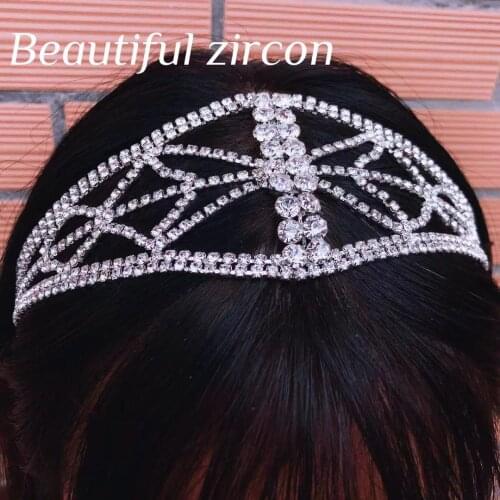 European and American fashion exquisite women Rhine Stone with bridal jewelry headdress shining crystal hair band luxury jewelry