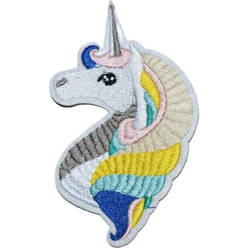 Hot! Unicorn Rainbow Heart 70s Retro Kawaii Kitsch Rockabilly Punk Iron on patch (Size is about 7 *12.8 cm)