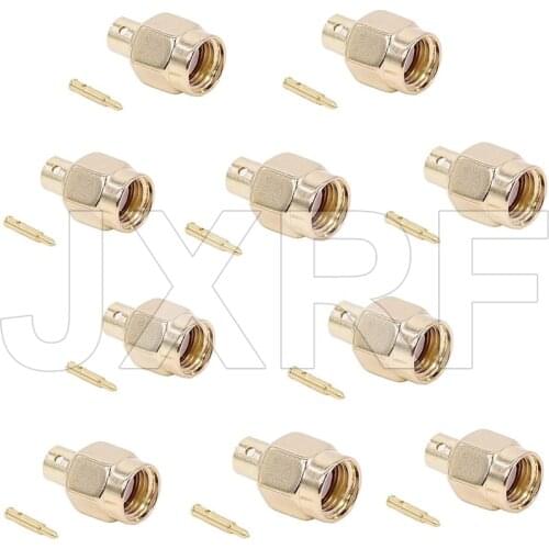JX 10PCS RF connector SMA male soldering for RG402 0.141" Semi-rigid Coaxial Cable SMA-J-B3 fast ship