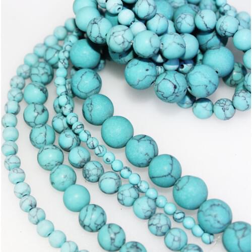 Bulk Wholesale Matte Green Turquoises Natural Stone Round Loose Beads 4 6 8 10 12mm DIY Bracelet Jewelry Making Accessories