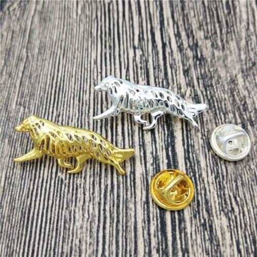 LPHZQH Wholesale Cute Border Collie Dog Broches And Pins Collar Pin Jewelery Clothing Accessories Mens Gift