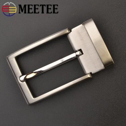 Meetee 1pc ID35mm Solid Stainless Steel Mens Belt Head Pin Buckle Trousers Belts Clasp for 33-34mm Band DIY Leather Craft YK407