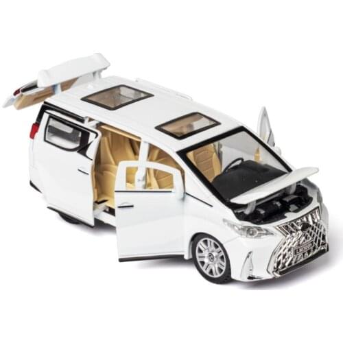 1: 32 Simulation Lexus LM300h Alloy Car Nanny Car Model Ornament With Sound And Light Childrens Toy Boy Birthday Gift White