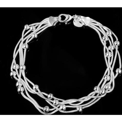 Fashion silver plated beads snake chain bracelet sweet birthday gift wholesale factory price H234