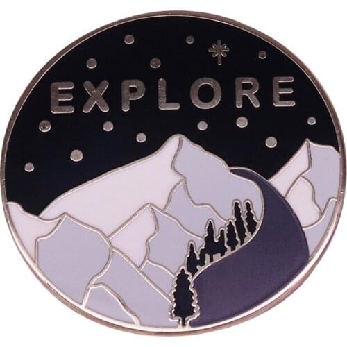 Mountain explore brooch great gift for outdoors lover wanderlust